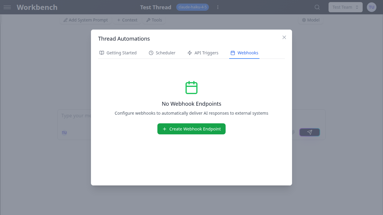 Formulaire de création de webhook avec les champs URL, secret et en-têtes personnalisés